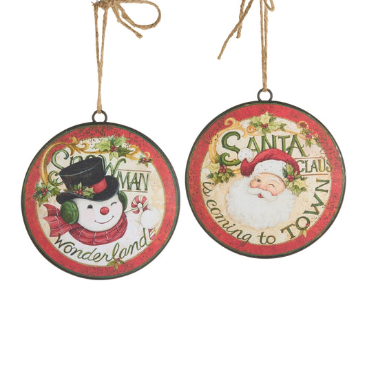 5" Coming To Town 2-Sided Disc Ornament, 2 Assorted (sold individually)