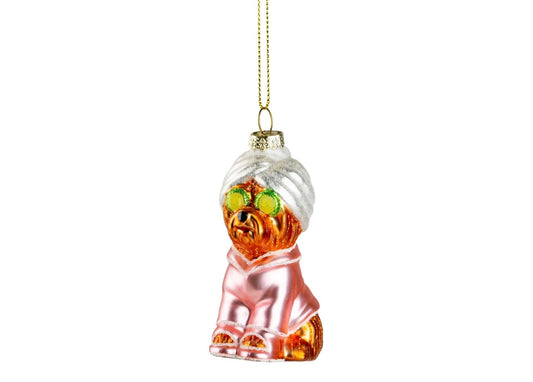 4 Inch Spa Dog Ornament, Glass