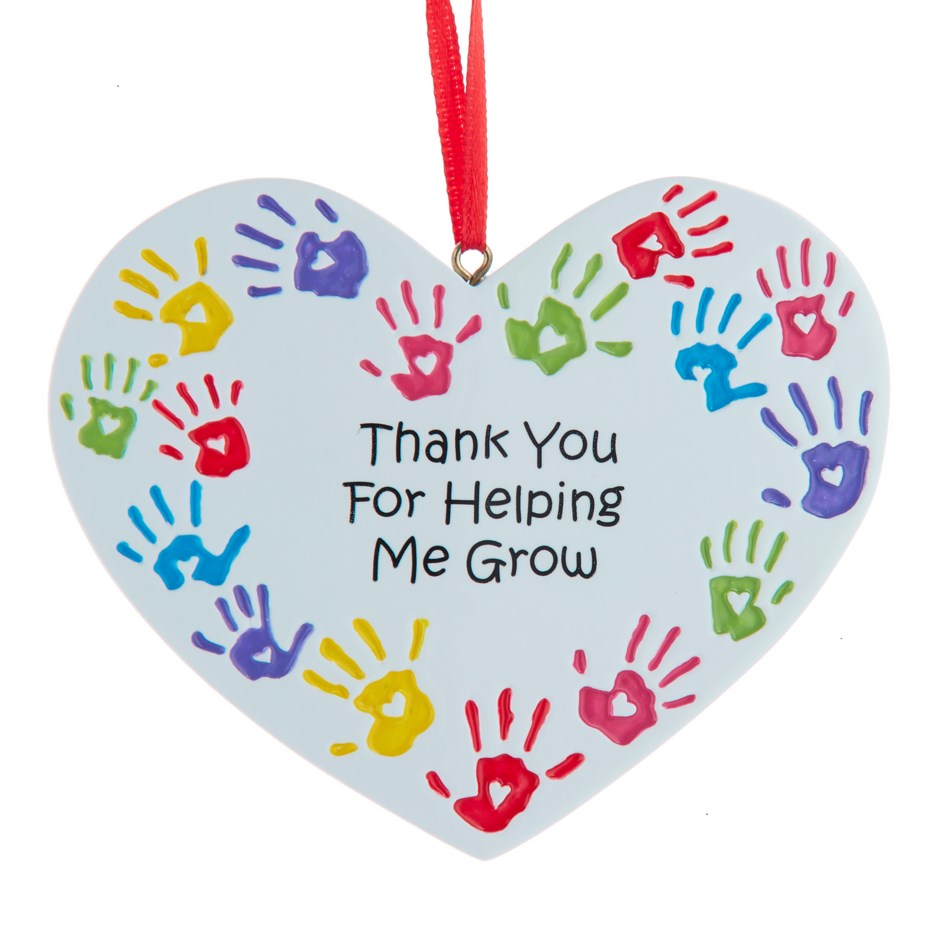 3.5"RESIN TEACHER HANDPRINT ORN