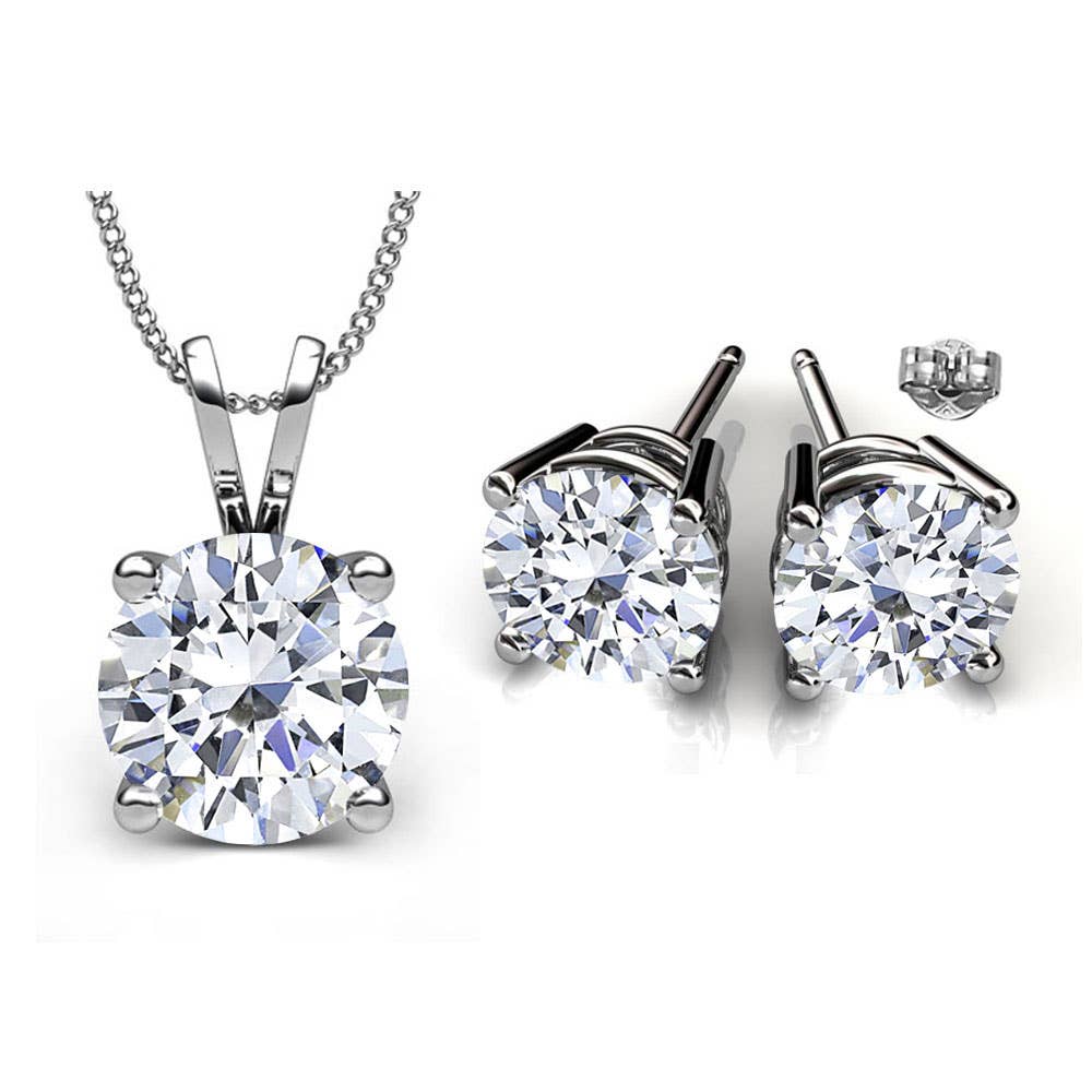 Glimmering Handmade - Minimalist Dainty Swarovski® Crystal Classic Pendant Set