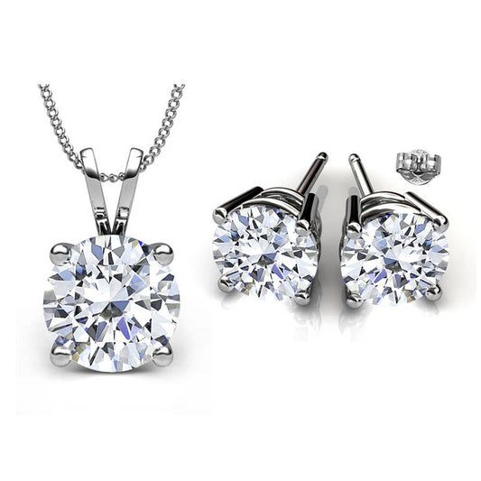 Glimmering Handmade - Minimalist Dainty Swarovski® Crystal Classic Pendant Set