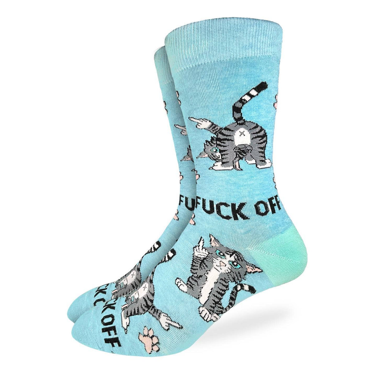 Good Luck Sock - Men's F@*% Off Cats Socks: Shoe Size 7-12