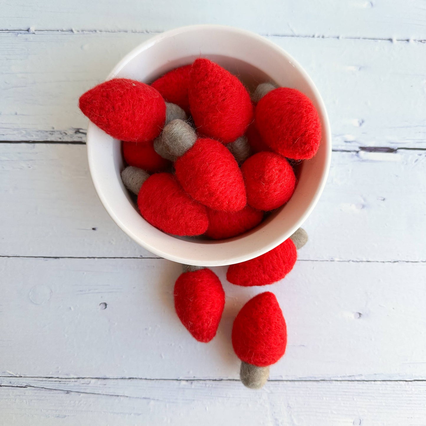 Sewing Seeds Play - One Red Felt Christmas Light Bulb