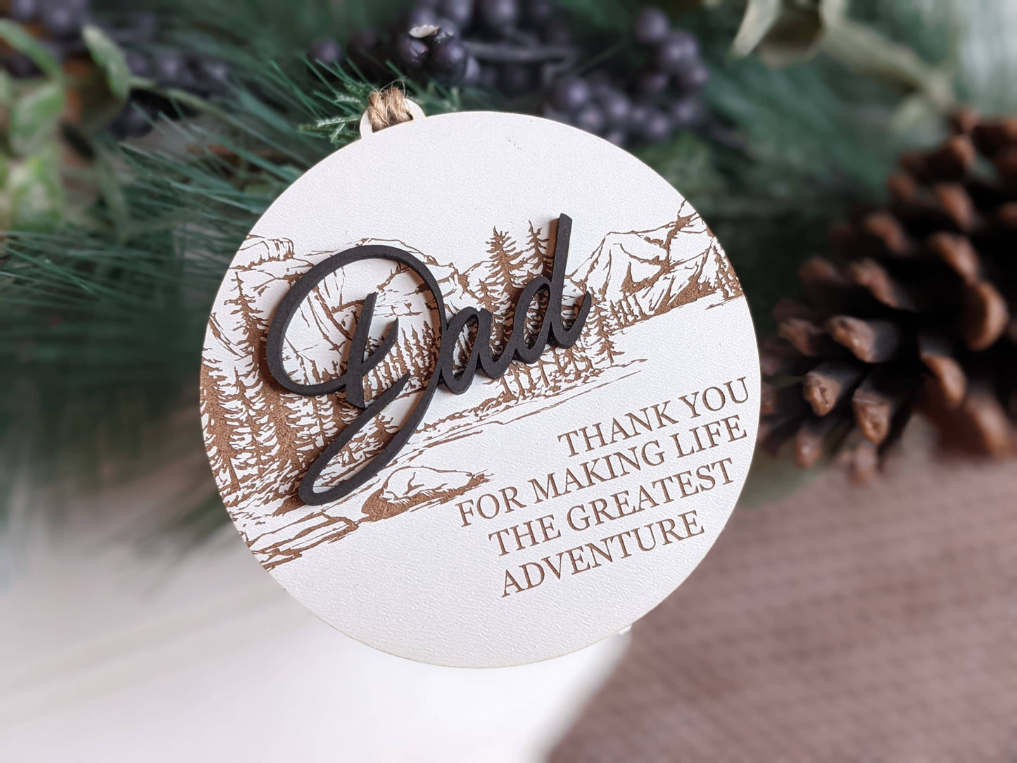 Richer Design Co. - Assorted Dad Christmas Ornament: Mountains