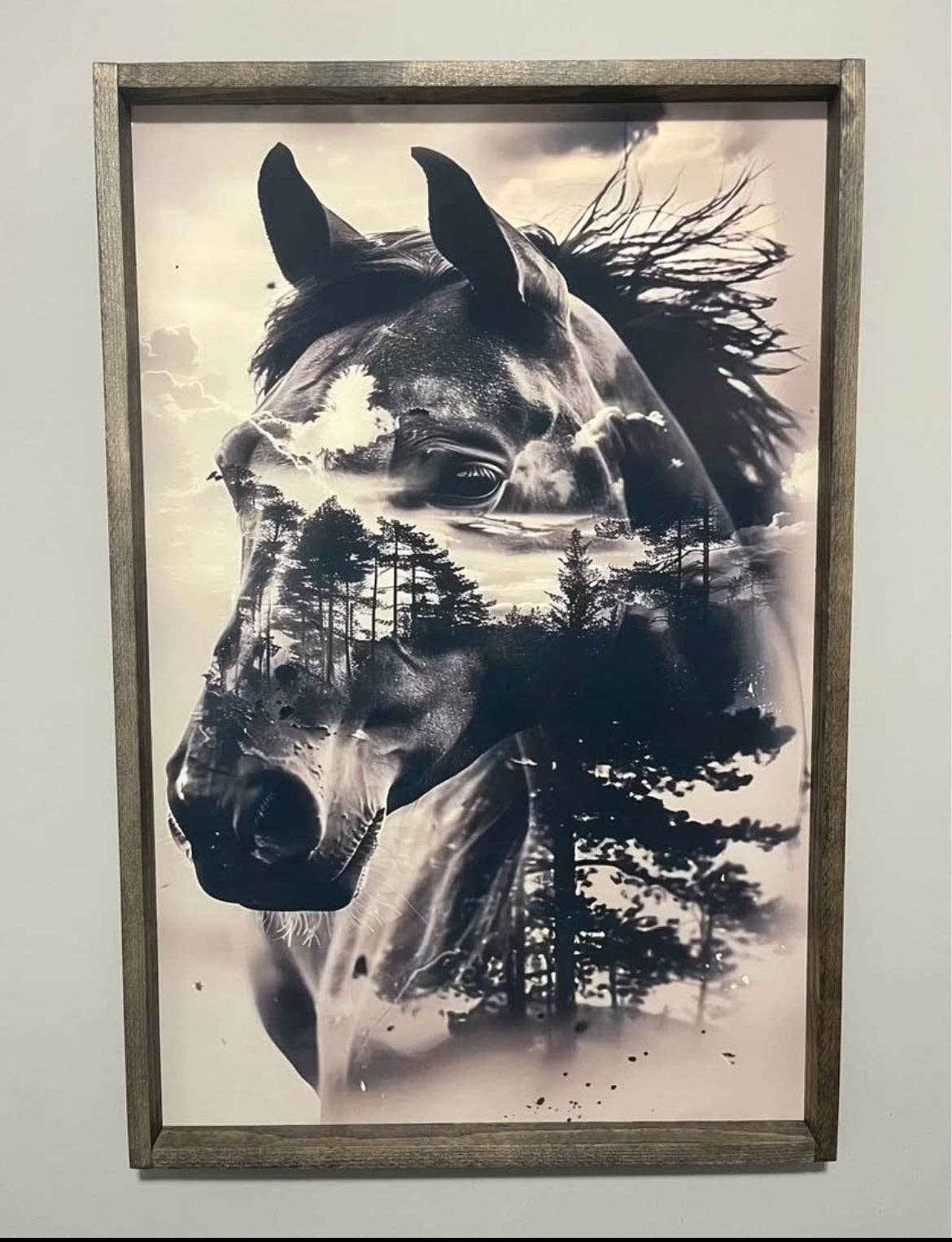 Stir Crazy Signs - Silhoutte Horse Farmhouse Sign: 8x12 / Jacobean