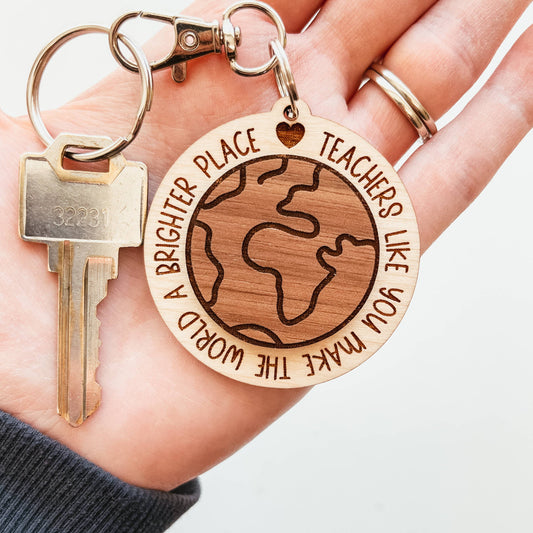 Knotty Design Co. - Earth Teacher Quote 3D Keychain