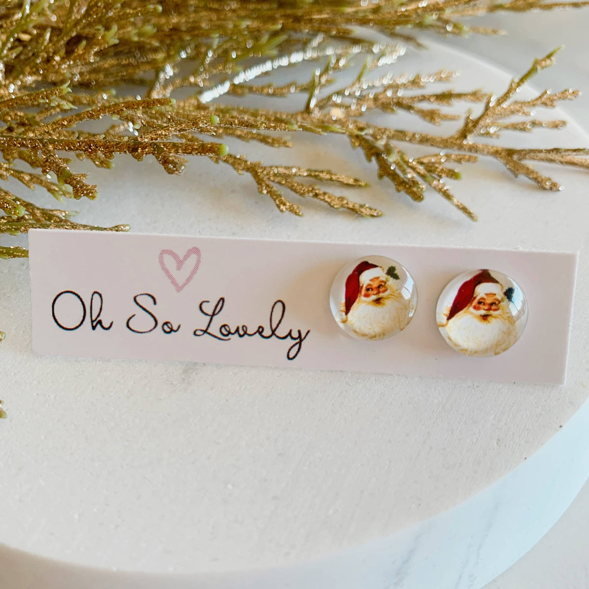 Oh So Lovely - Santa Clause stud earrings