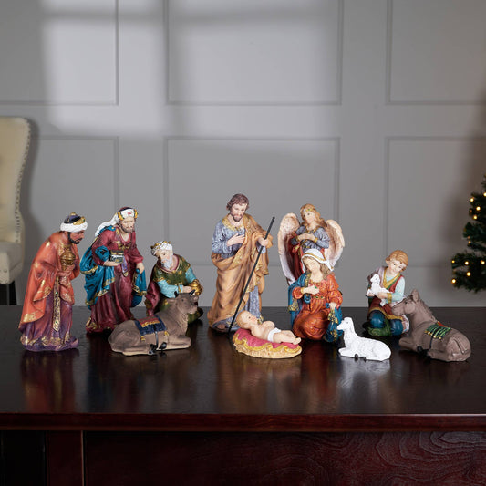 11 Pc Nativity & Three Wise Men Figurine Set