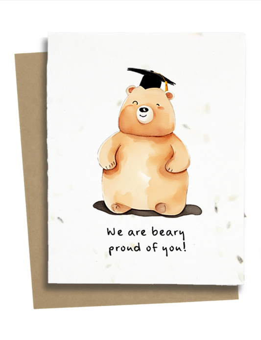 Greet n' Grow Plantable Cards - Graduation Bear Card: Wildflower