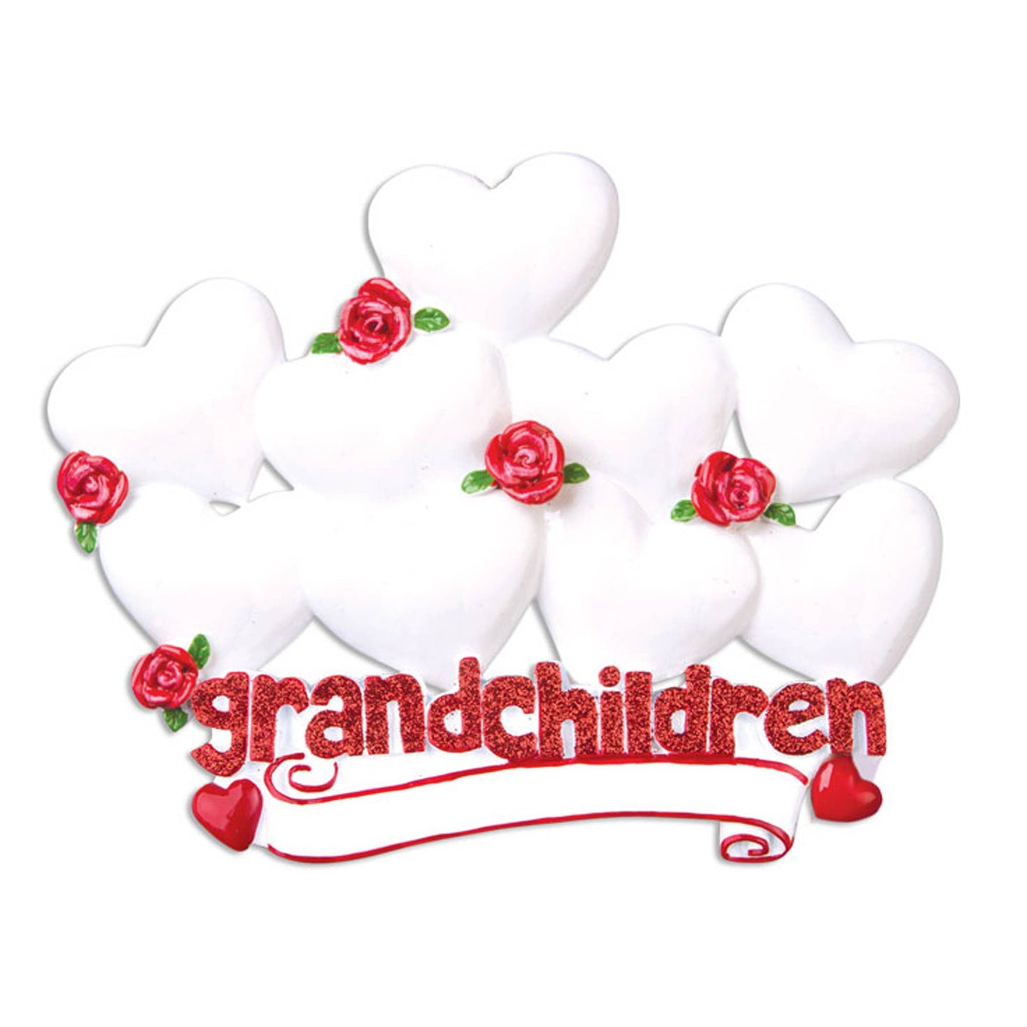 PolarX Ornaments - Grandchildren with Hearts Family Personalized Ornament: 8