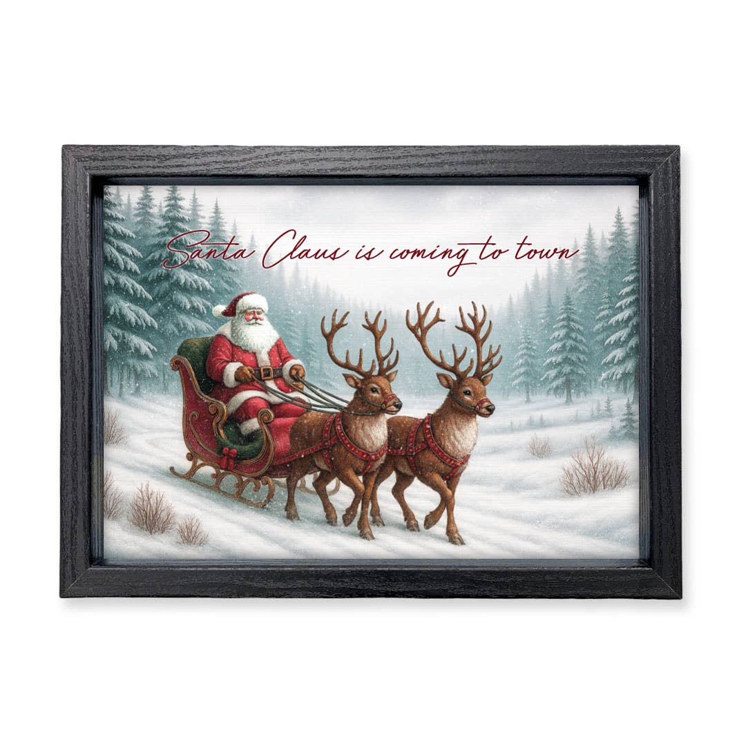 Pinetree Innovations Canada - Santa Claus Is Coming To Town | Wood Sign: 14x10