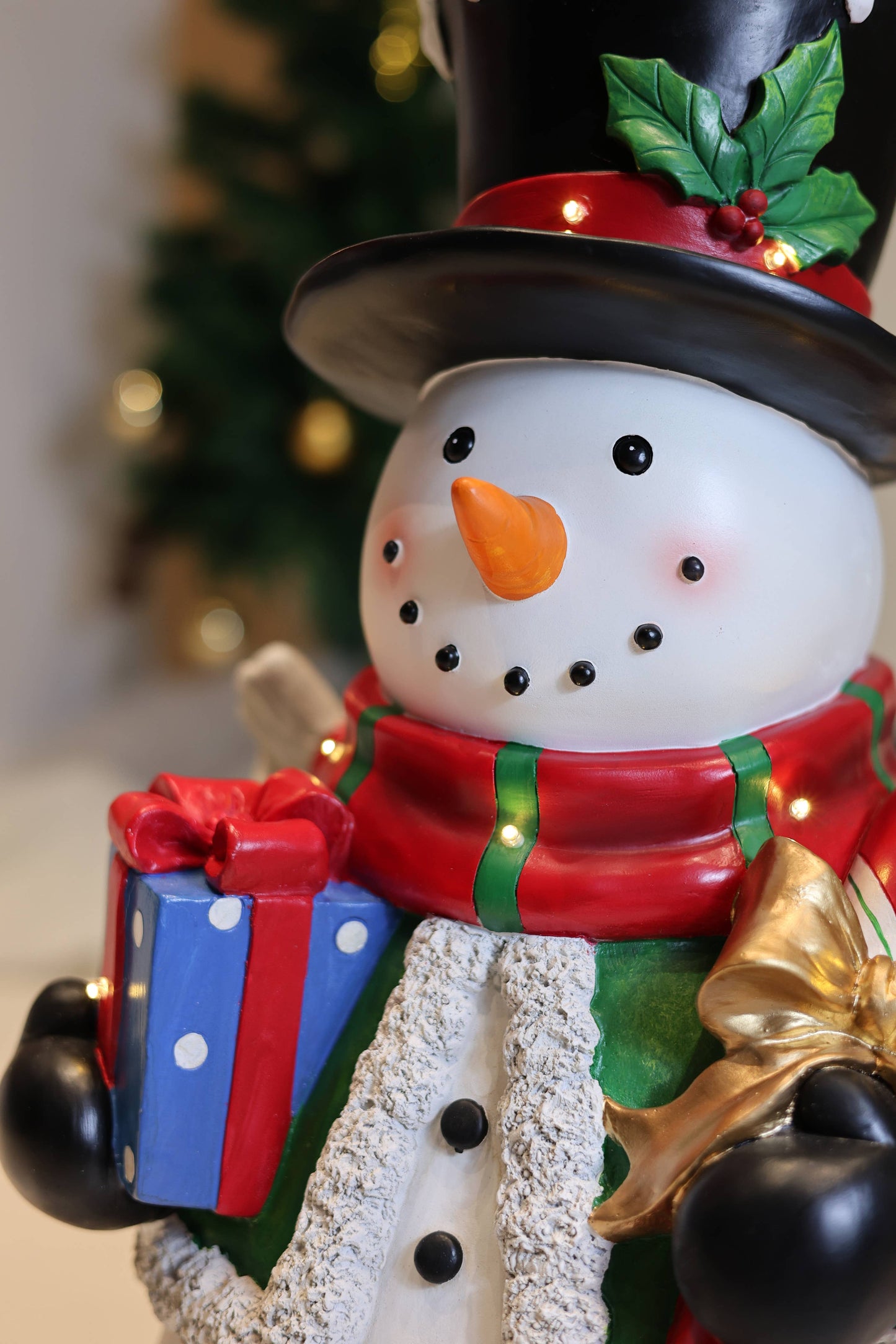 Hi-Line Gift Ltd. - Snowman Statue with LED Lights Lighted Christmas Décor