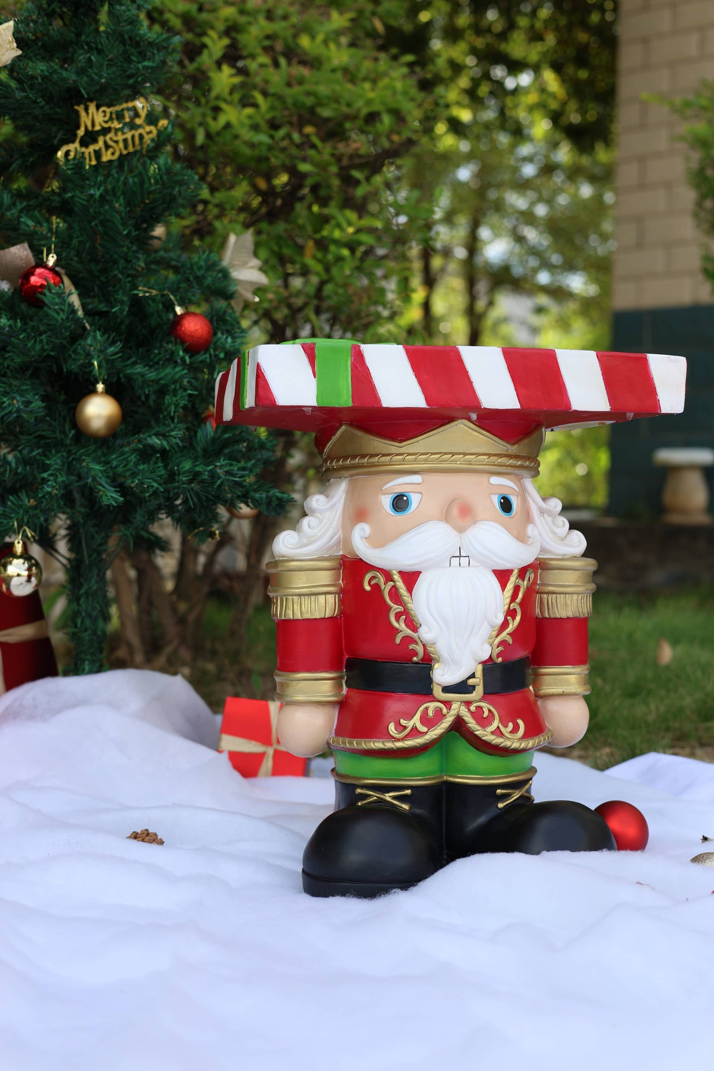 Hi-Line Gift Ltd. - Lighted Nutcracker Soldier Christmas Side Table Decor