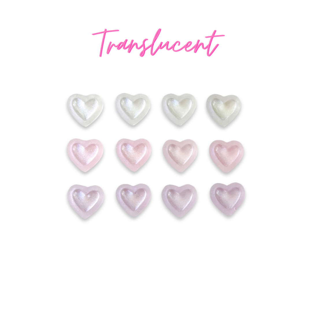 Shantiques Mini Creations - Earrings - Metallic and Translucent Hearts: Purple / Post