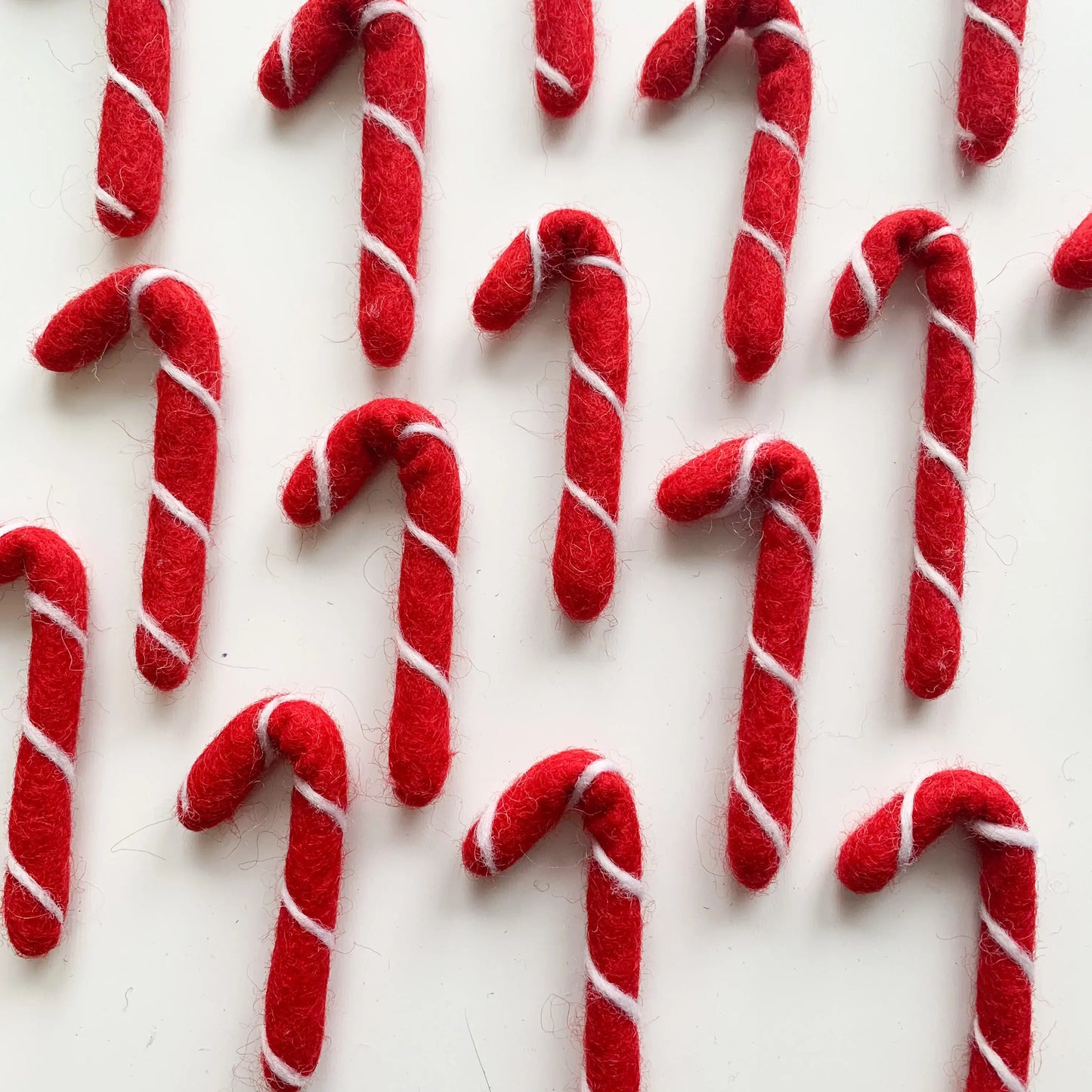 Sewing Seeds Play - One Felt Candy Cane - Red With White Stripes