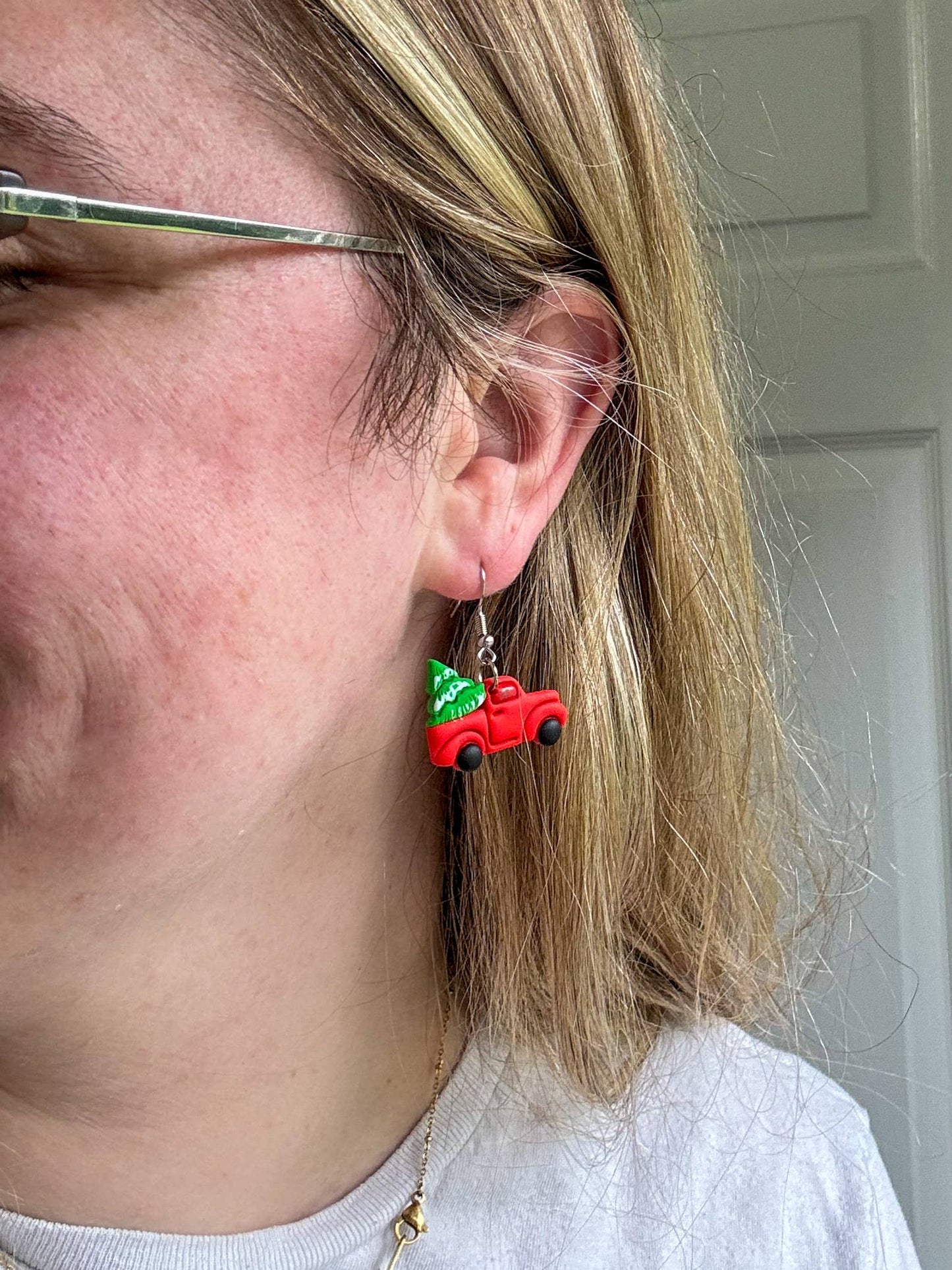 Christmas Tree Truck Earrings