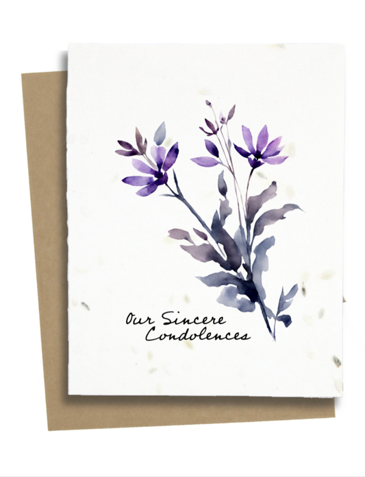 Greet n' Grow Plantable Cards - Condolences Card With Flowers: Wildflower