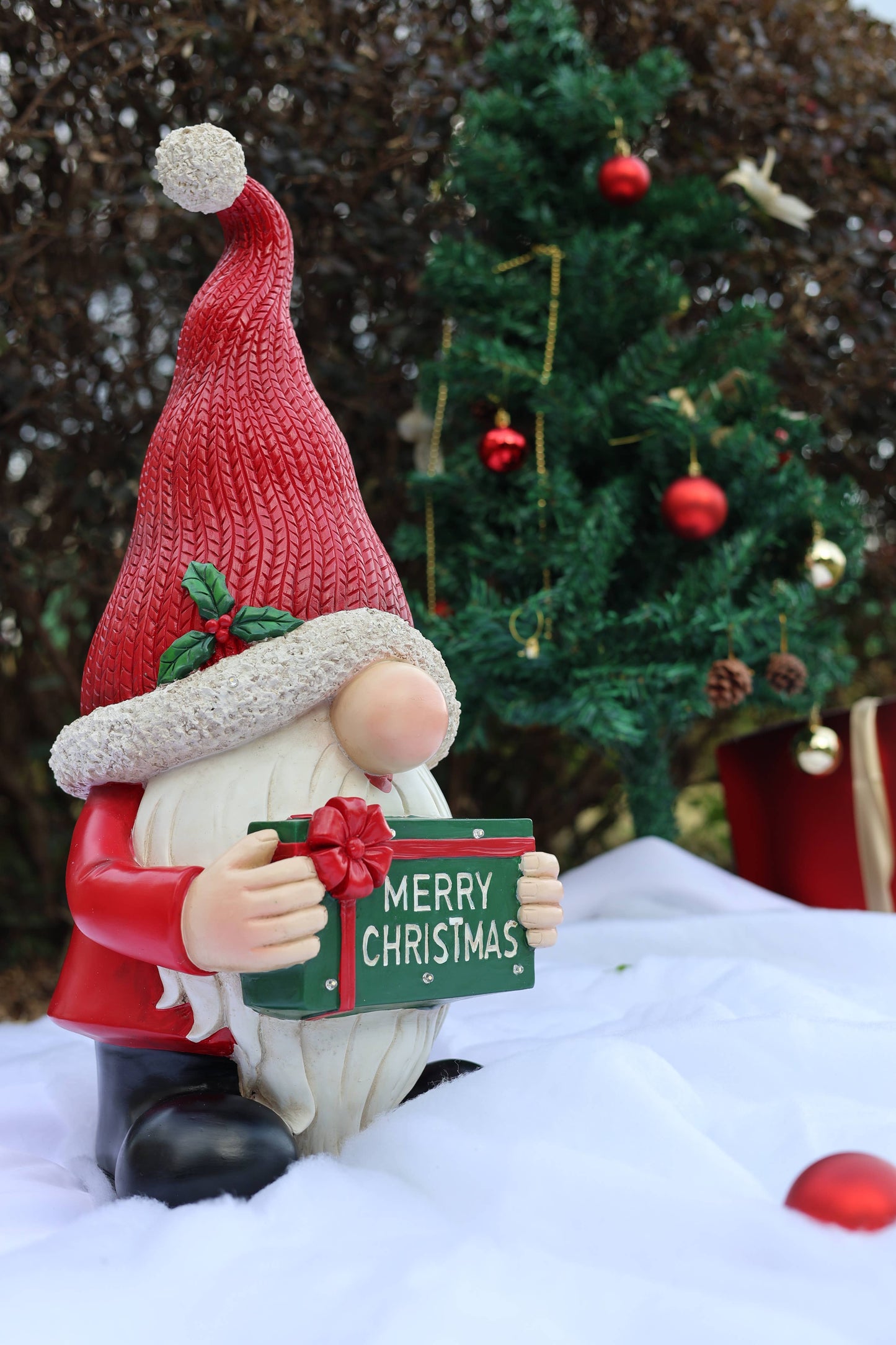 Hi-Line Gift Ltd. - Merry Christmas Santa with LED Lights Lighted