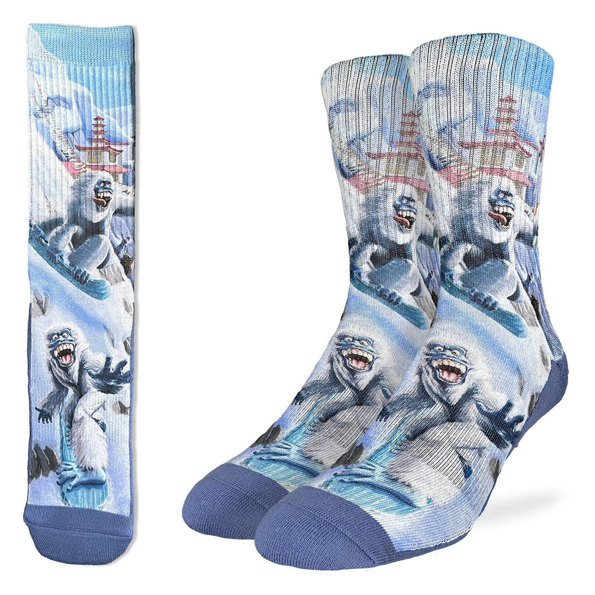 Good Luck Sock - Men's Snowboarding Yeti Socks: Shoe Size 8-13