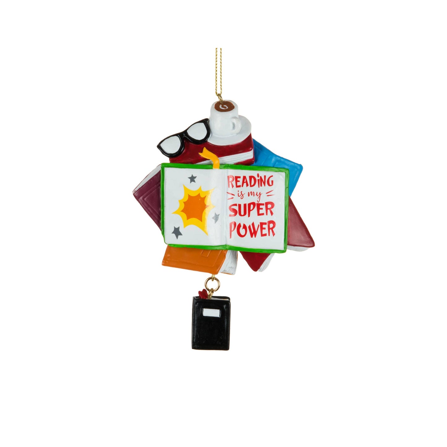5" Reading is my Super Power Ornament