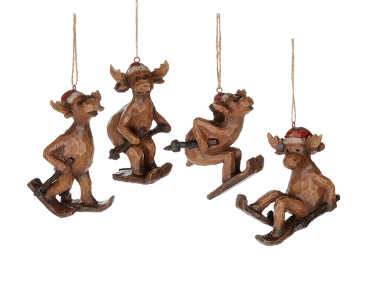 4 Asstd 4.5" Sporty Santa Moose
