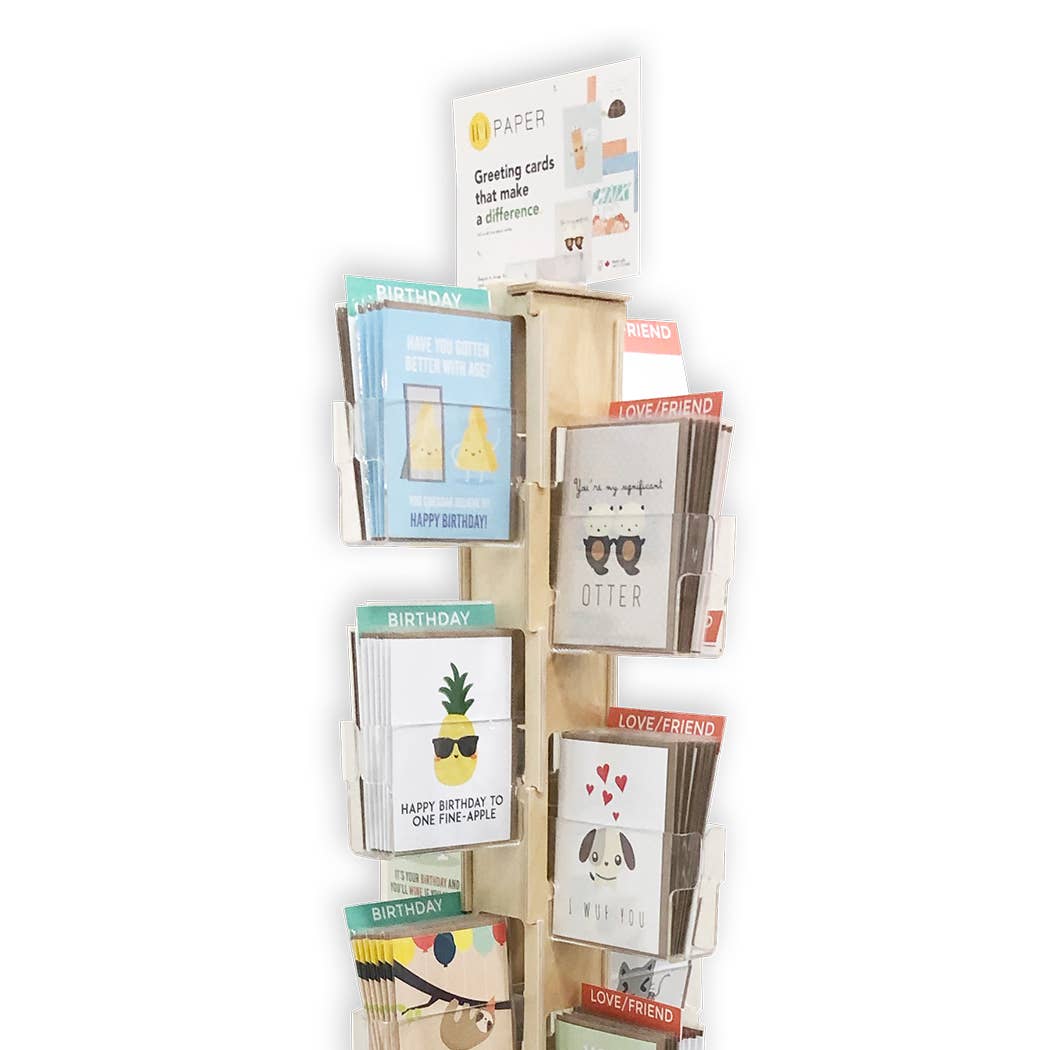 IMPAPER - Card Display Rack Package with 48 Best-Sellers