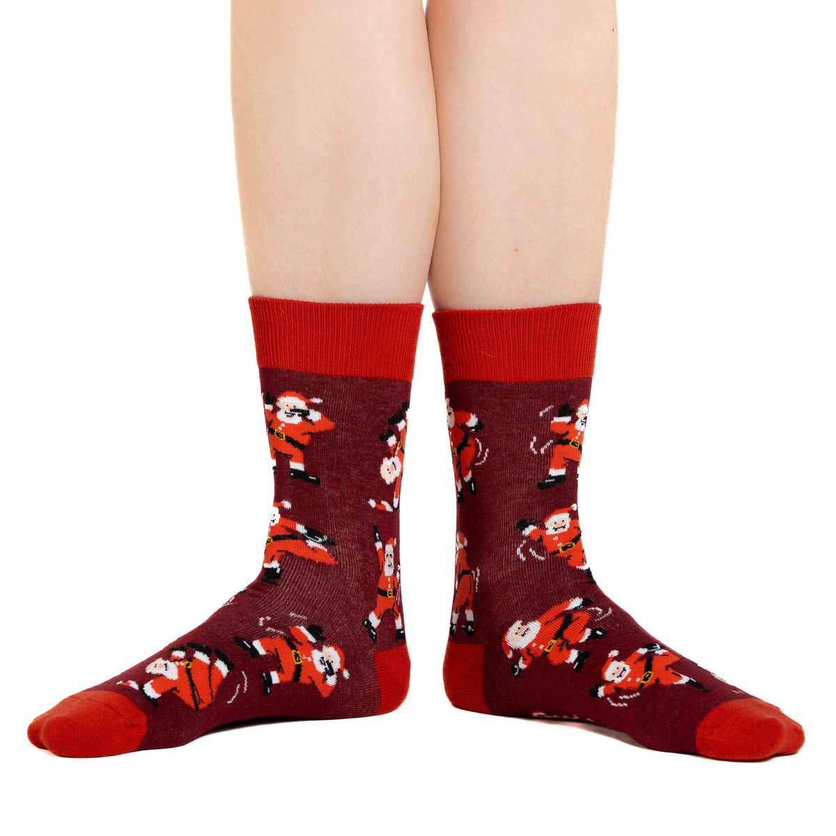 Good Luck Sock - Women's Dancing Santa's Socks: Shoe Size 5-9