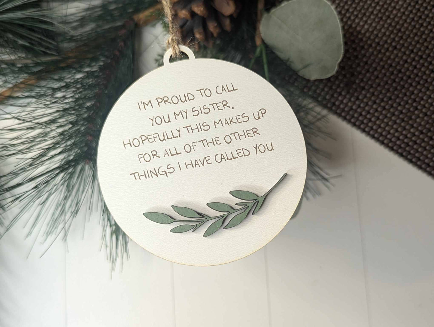 Funny Brother Sister Christmas Ornament