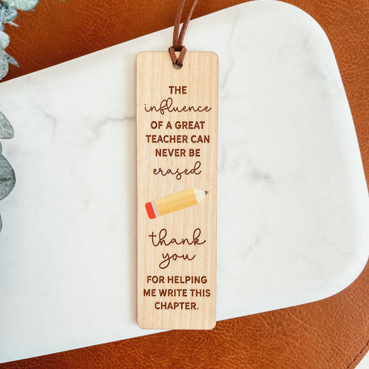 Knotty Design Co. - The Influence Of A Great Teacher Wooden Bookmark