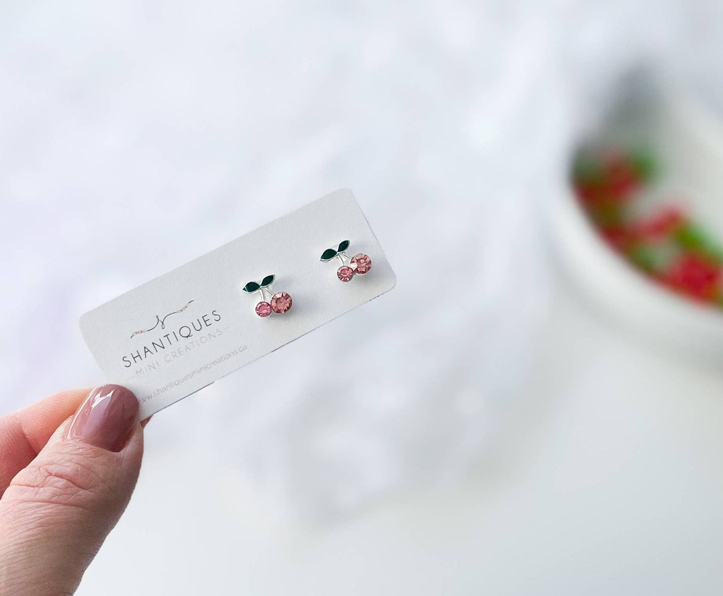 Shantiques Mini Creations - Earrings - Summer Cherries, 2 Styles (sold individually)