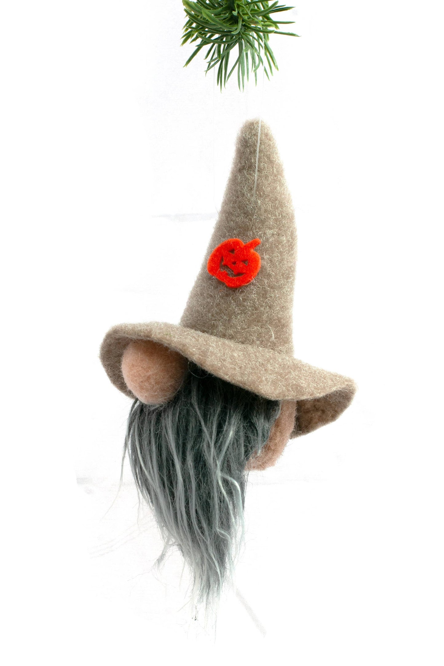Starlight Collection - Brown Gnome Head Ornament with Grey Beard