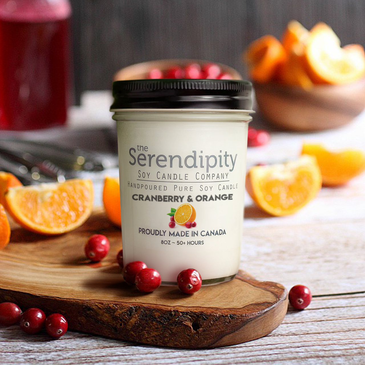 Serendipity Soy Candles - Cranberry & Orange: 32oz 2 Wick