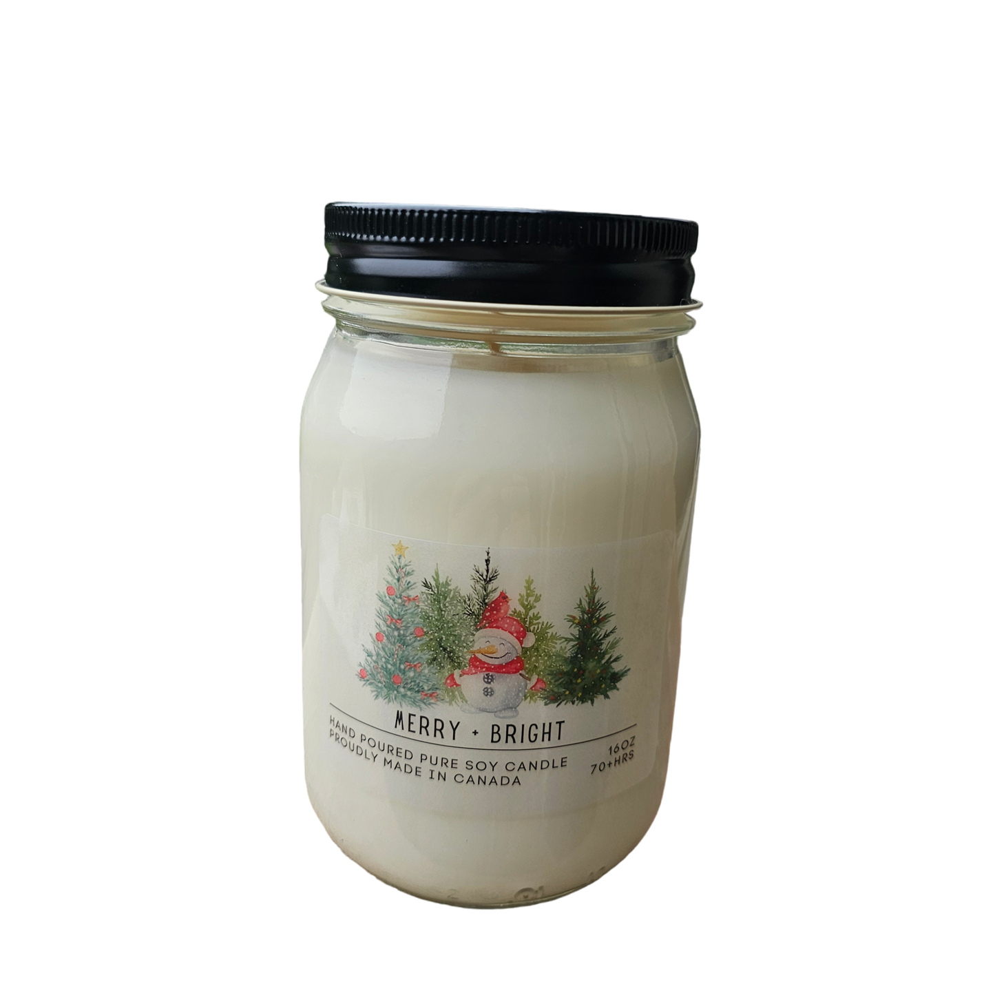 Serendipity Soy Candles - Merry + Bright: 16oz Mason Jar