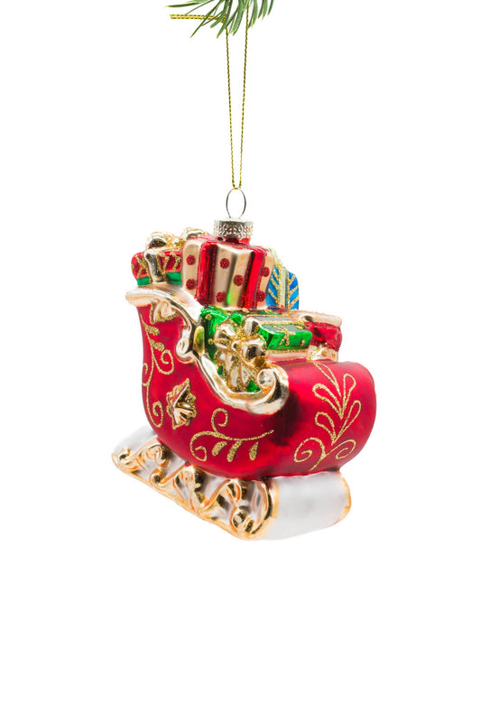 Starlight Collection - Red Hanging Sleigh Ornament