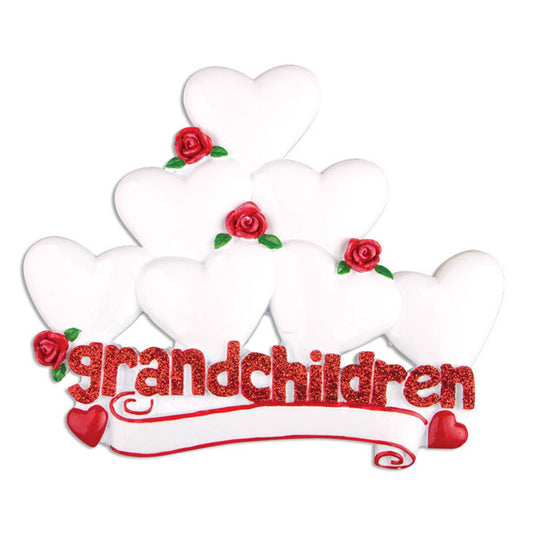 PolarX Ornaments - Grandchildren with Hearts Family Personalized Ornament: 7