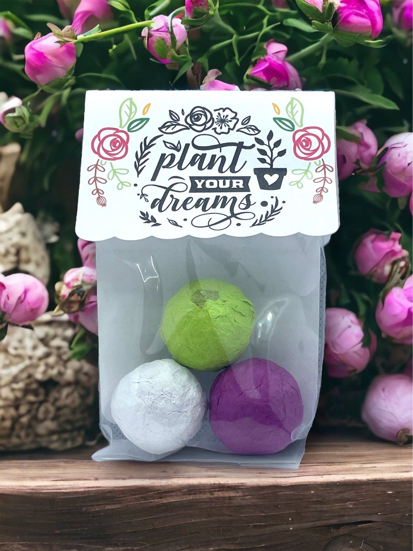Fuschia Designs Shop - Seed Bombs - Canadian Wildflower - 3 seed bombs /pack