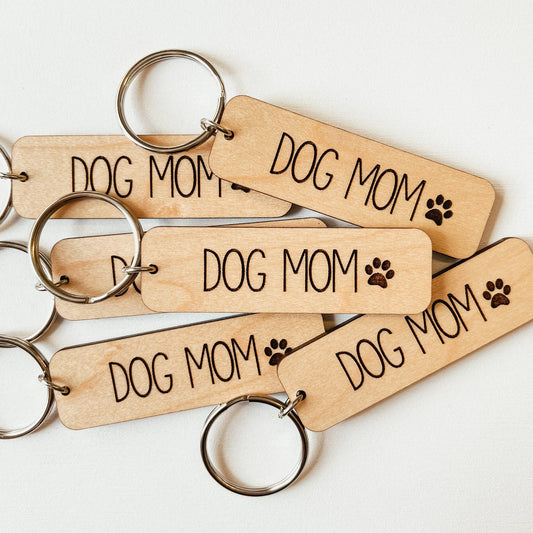 Knotty Design Co. - Dog Mom Wooden Keychain