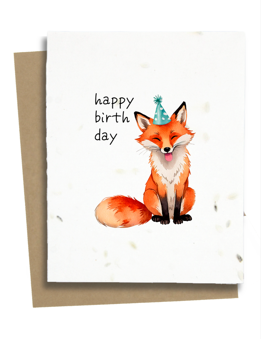 Greet n' Grow Plantable Cards - Fox Birthday Card: Wildflower
