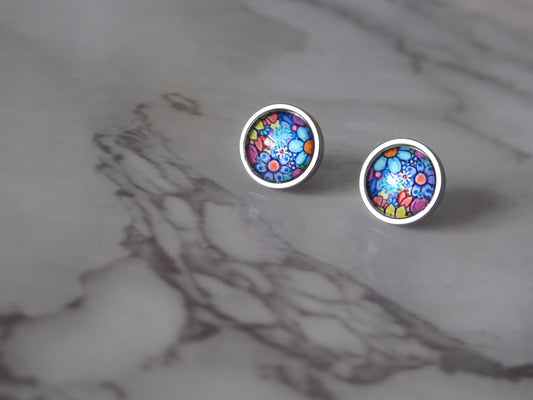 Crystal McMaster Jewellery Designer - Floral Bunch Stud  Earrings 10mm