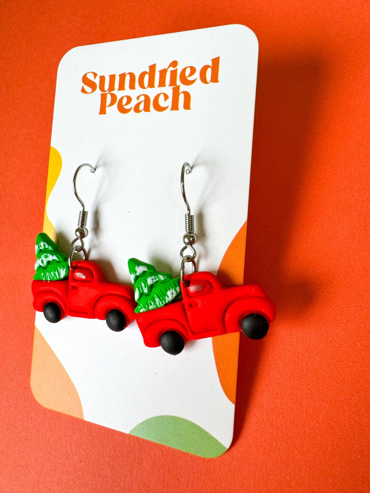 Christmas Tree Truck Earrings