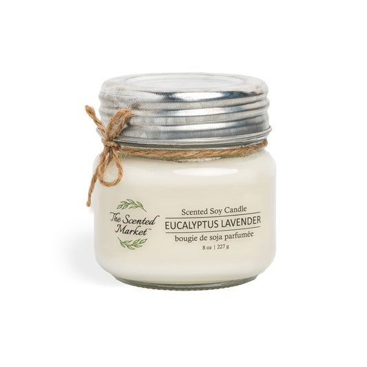 The Scented Market - EUCALYPTUS LAVENDER Soy Wax Candle 8 oz