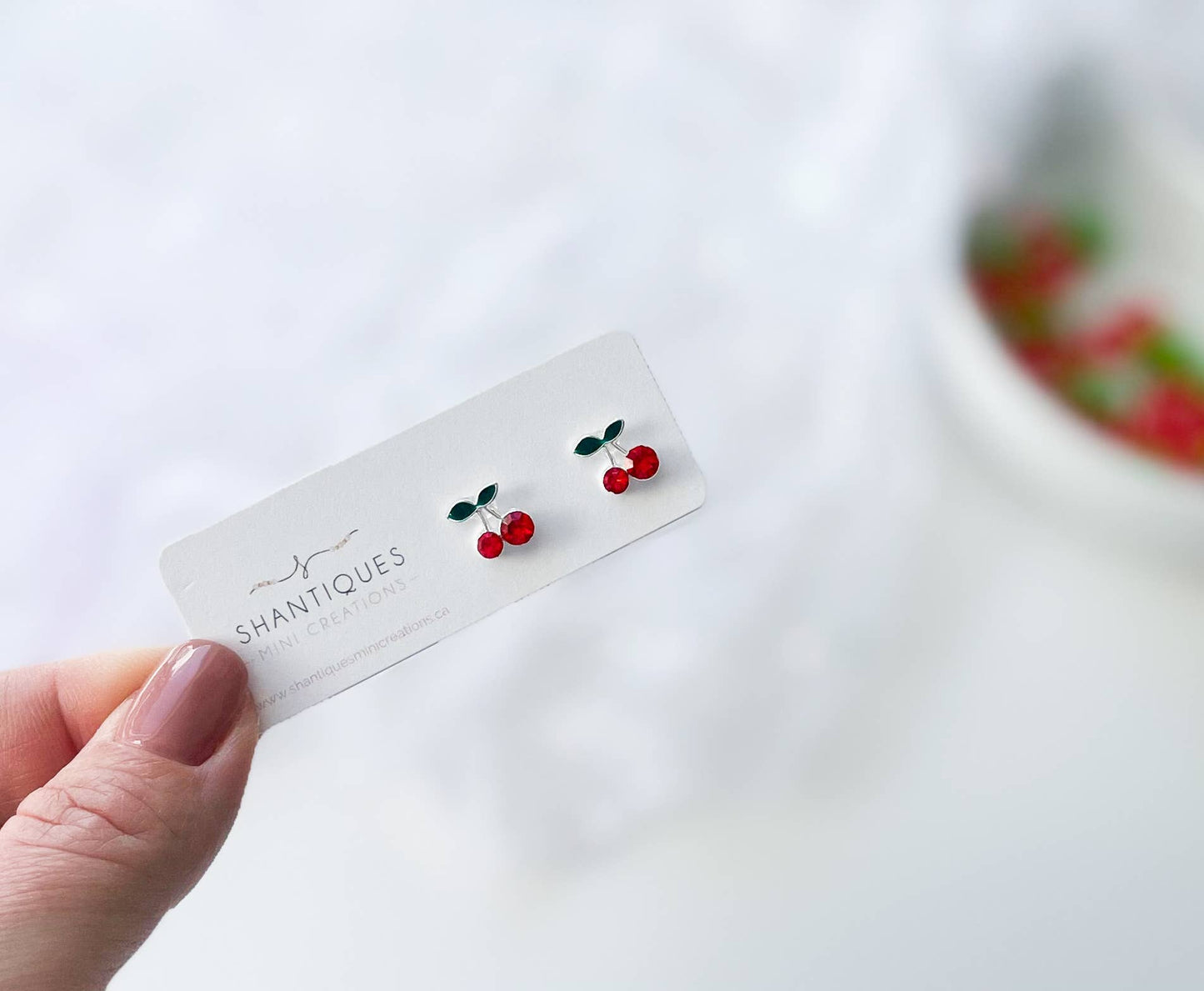 Shantiques Mini Creations - Earrings - Summer Cherries, 2 Styles (sold individually)