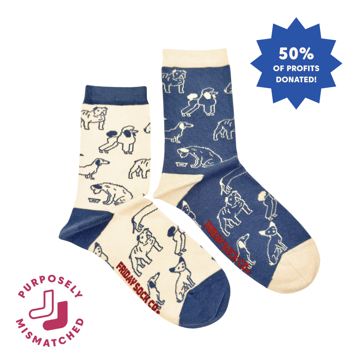 Friday Sock Co. - Women's Dogs This Did Good Crew Socks- Novelty Gift for Her: Women’s 5 – 10