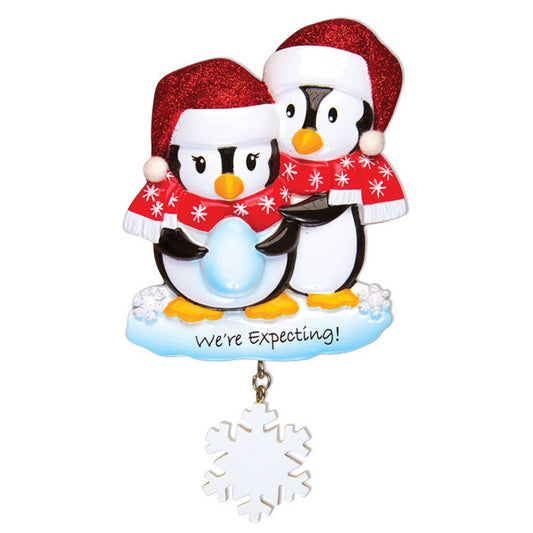 PolarX Ornaments - We're Expecting Penguins Personalized Ornament