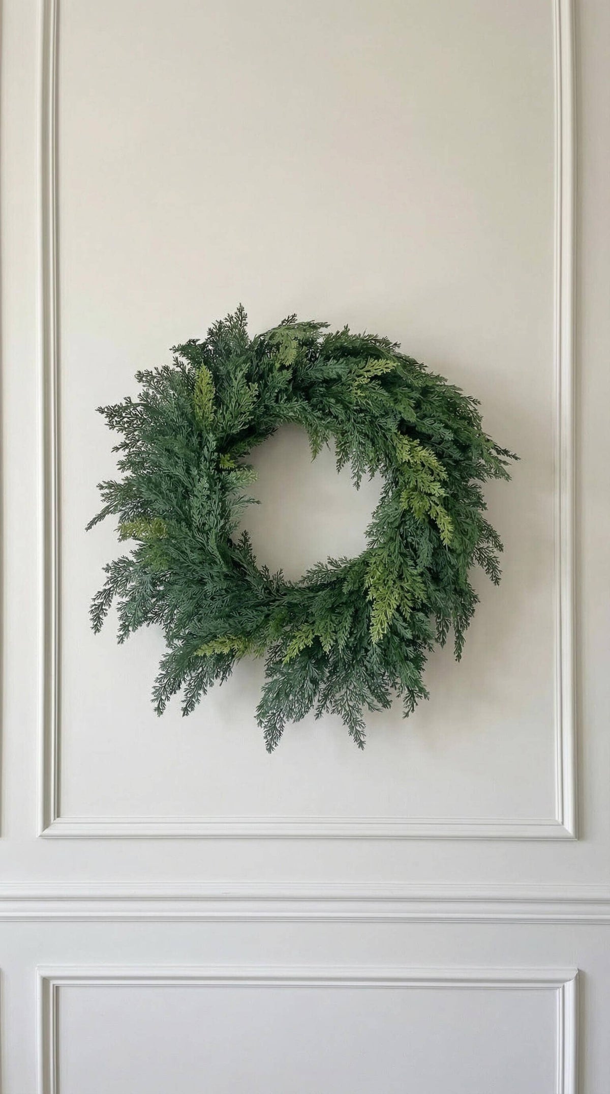 Real Touch Faux Christmas Wreath, Cypress, 24 Inch