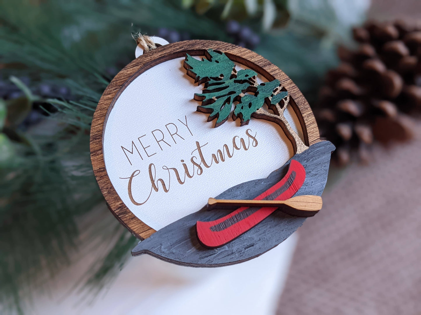 Richer Design Co. - CANOE MERRY CHRISTMAS ORNAMENT