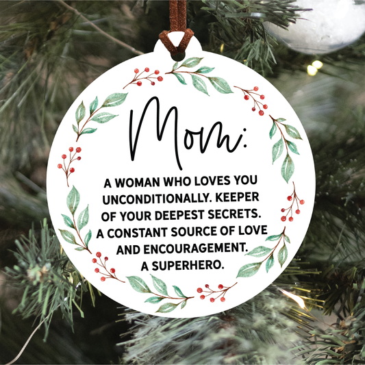 Knotty Design Co. - Mom Definition Christmas Ornament