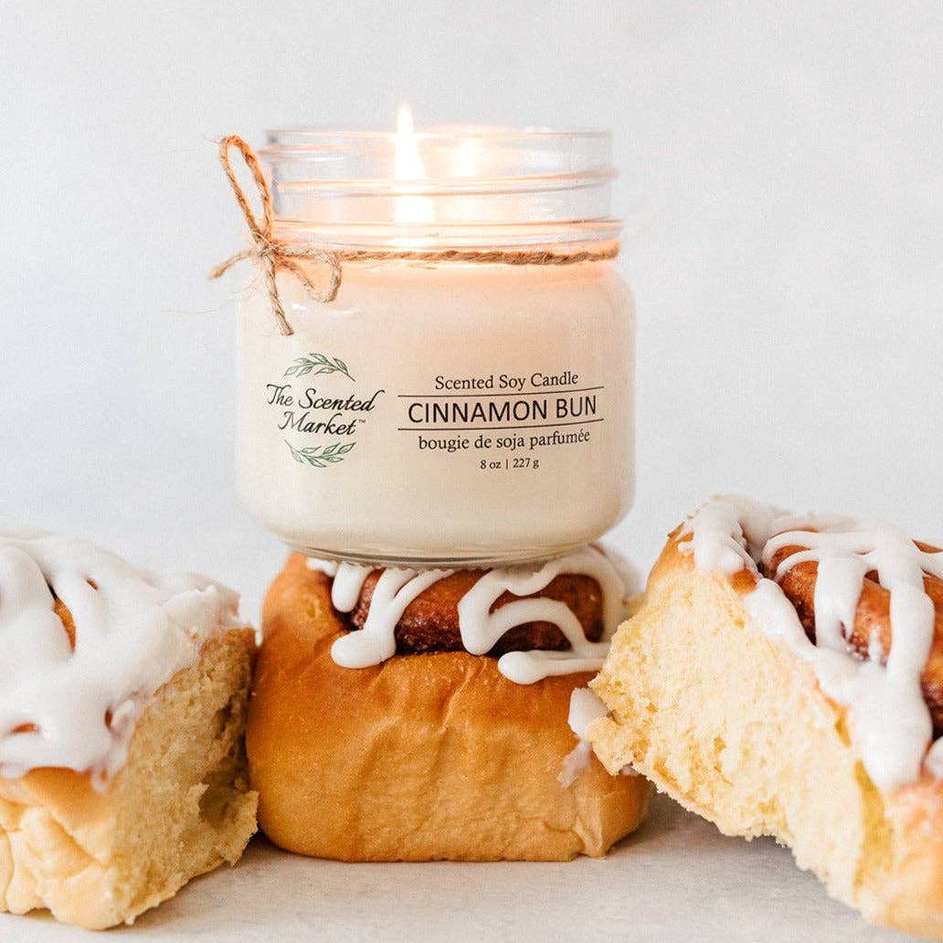 The Scented Market - CINNAMON BUN Soy Wax Candle 8 oz