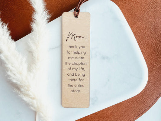Knotty Design Co. - Mom Quote Wooden Engraved Bookmark