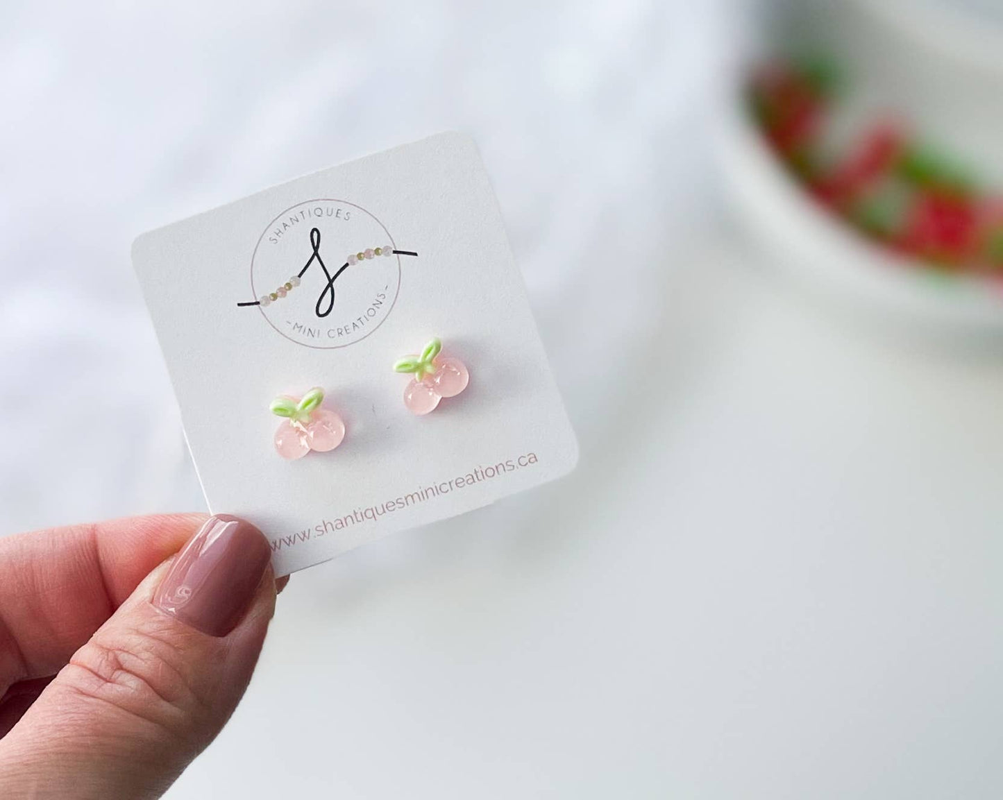 Shantiques Mini Creations - Earrings - Summer Fruit: Red Strawberries / Post